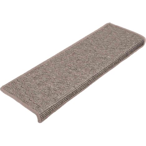 vidaXL Stair Mats 15 pcs 65x21x4 cm Dark Beige Rectangular Edge (1/5)