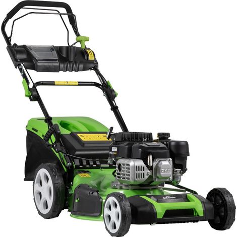 Dellonda DG101 Self-Propelled Petrol Lawnmower Grass Cutter with Height Adjustment & Grass Bag 144cc 18""/46cm 4-Stroke Engine