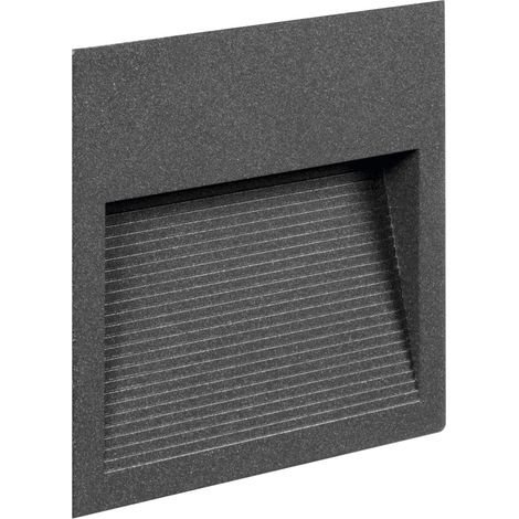 Foco empotrable de pared SLIM cuadrado LED SMD 9 W 293 lm 3000 K CRI90 IP65 38°/78° Antracita (1/3)