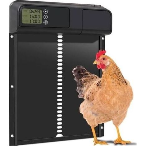 Automatica della porta di pollo Coop con Timer, Anti-pinch,Porta di pollo Coop in Lega D\'\'alluminio, Display a LED Programmabile (1/5)