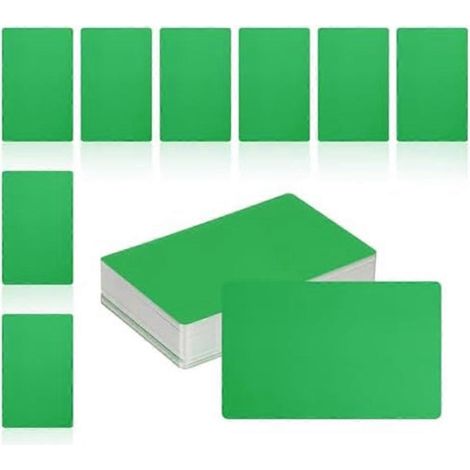 150 cartes de visite vierges en métal, épaisseur 0,4 mm, format 8,6 x 5,1 cm, aluminium, gravure laser, vert, pour la création de cartes de visite personnalisées (1/5)