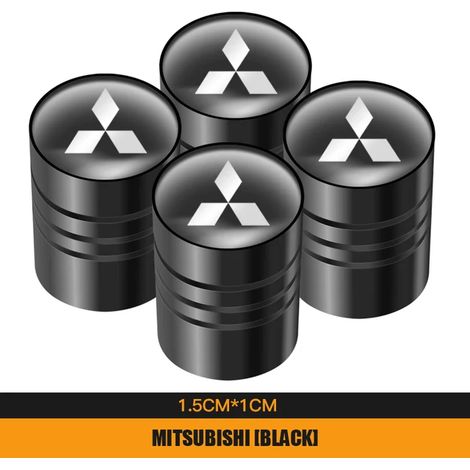 (Noir) 4 bouchons de valve de pneu en aluminium pour voiture, compatibles avec ASX, Lancer, Pajero, Outlander XL 3, L200 EVO et Galant. Accessoires auto (1/5)