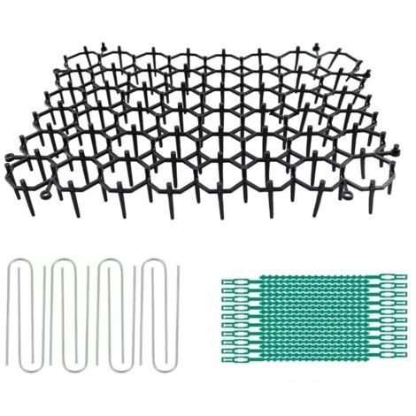 Tapis anti-chats en plastique 15,5 x 20 cm avec 8 piquets en forme de U et 20 attaches de câble pour clôture de jardin (lot de 12) (1/5)