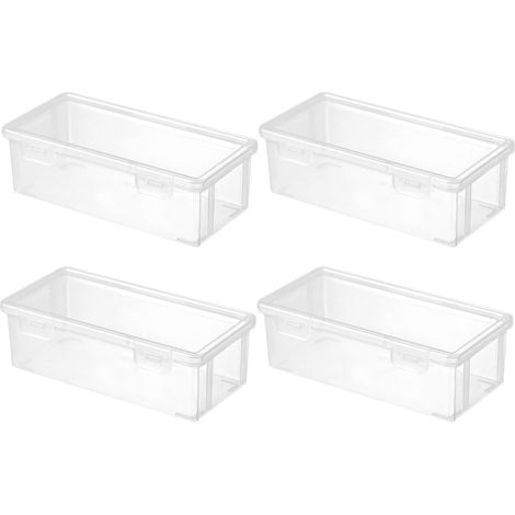 Stackable Transparent Plastic Pencil Cases with Large
