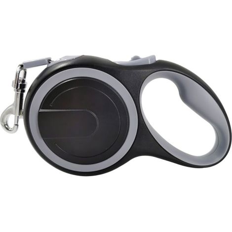 Retractable Dog Leash, Nylon, 5 m, Grey