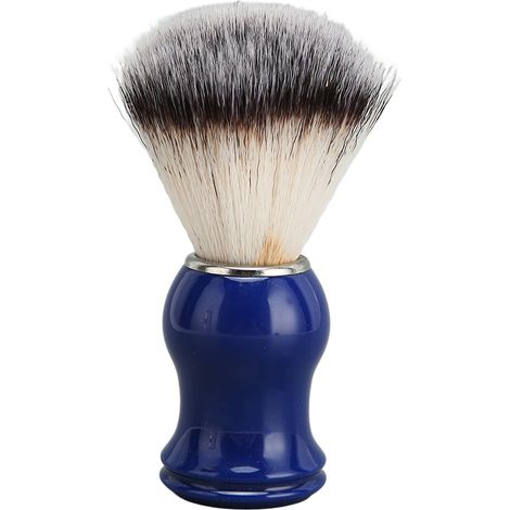 Pinceau de Rasage pour Homme - En Plastique et Nylon, Manche Bleu Bicolore - Pour Salon et Maison