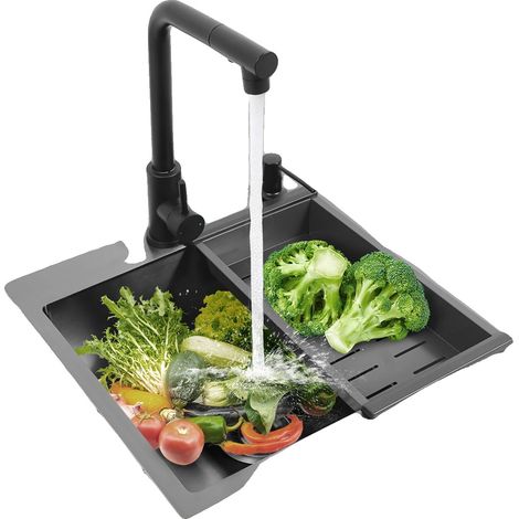Évier de cuisine, acier inoxydable 304, 15,75 x 13,98 pouces, profondeur 7,09 pouces, cuve unique, un trou (1/5)