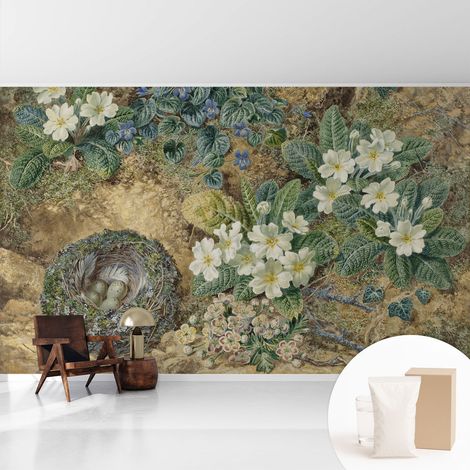 Papier peint intissé décoratif avec motifs pour salon et chambre a motif - Colle incluse gratuite Composition printanière 416x254 cm (1/5)
