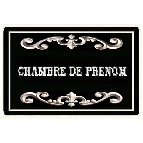 Plaque de porte en métal chambre personnalisable