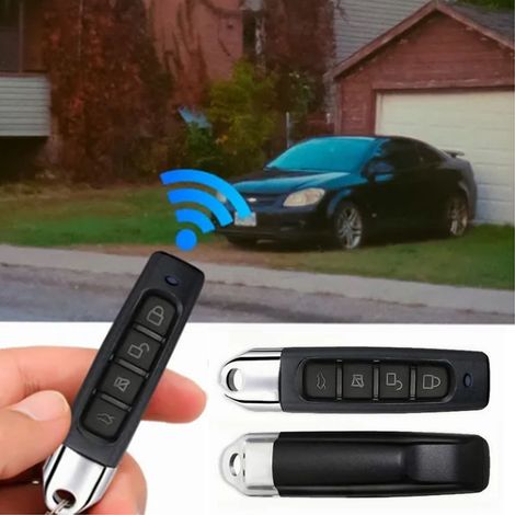 Télécommande sans fil 4 boutons 433 MHz pour portail électrique et porte de garage (noire) (1/5)