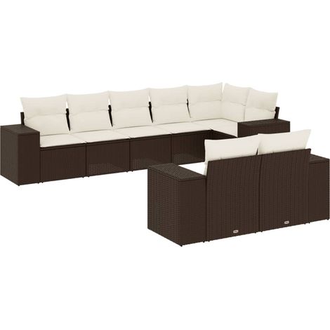 Maison Exclusive - Set sofás de jardín 8 piezas y cojines ratán s (1/5)