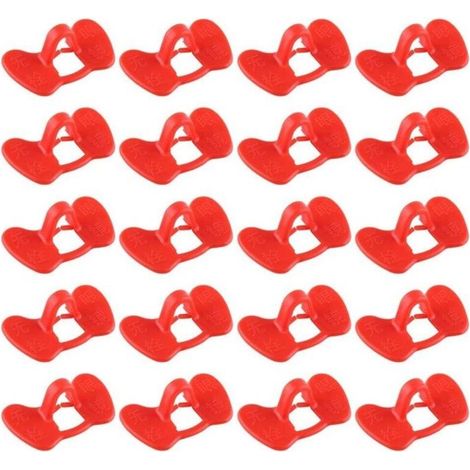 Lot de 20 lunettes de protection pour poules, sans fixation, anti-picage, matériel agricole rouge (1/5)
