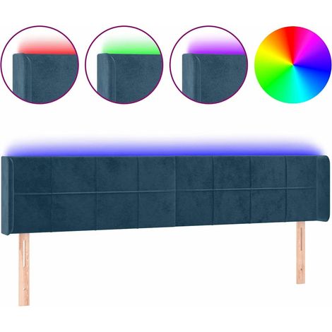 Maison Exclusive - Cabecero con LED de terciopelo azul oscuro 203 (1/5)