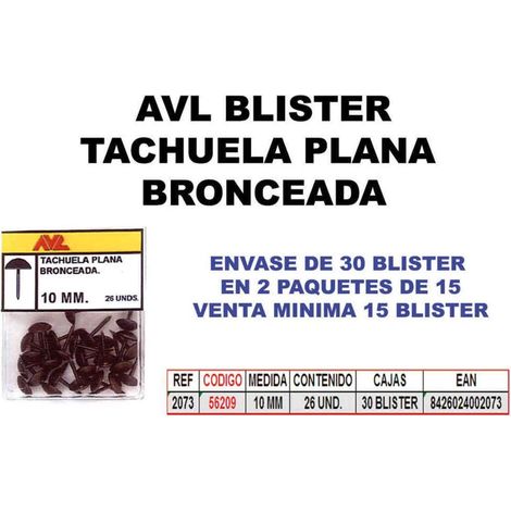 Tachuelas Bronceadas 10mm AVL Blister 2073
