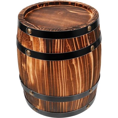 Tonneau À Vin Bois Artisanat Vintage Bar Cuisine Jardin Petit Tonneau Bois Naturel 7.87X6.30X6.30 Pouces (1/5)