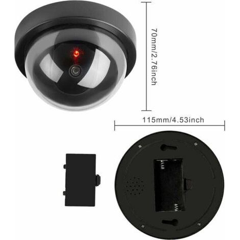 NALOOKAMIC Caméras factices, fausse caméra dôme de sécurité CCTV avec lumière LED clignotante pour entreprise, magasin, maison, intérieur et extérieur (lot de 4)