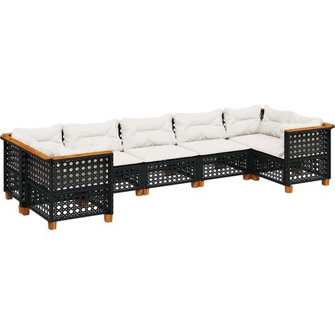 Maison Exclusive - 7-tlg. Garten-Sofagarnitur mit Kissen Schwarz (1/5)