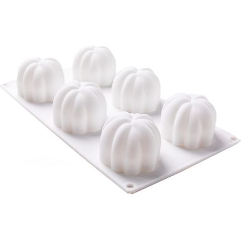 Moule en silicone blanc pour gâteau citrouille, moule à dessert pour pâtisserie et décoration d’Halloween, résistant (1/5)