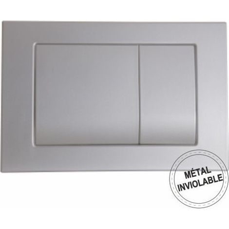 Plaque de commande 3/6L 172 métal mécanique double débit - chromée - Regiplast