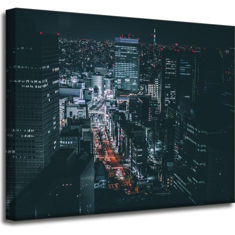 Leinwanddruck „Tokioter Architektur bei Nacht“, 50 x 40 cm