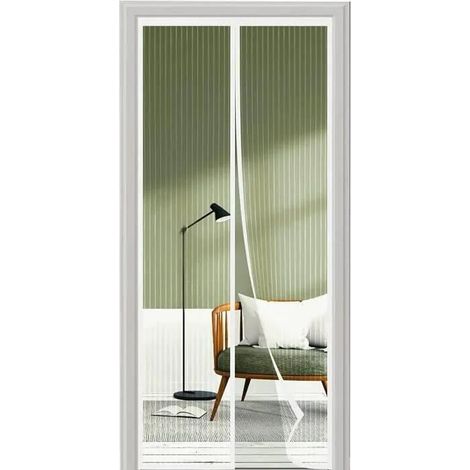 Moustiquaire porte fenêtre 140x210 cm – Magnétique, anti-moustiques – Installation facile – Blanche (1/4)