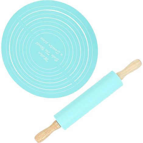 Tapis de cuisson en silicone pour rouleau à pâtisserie, grand format, bleu.