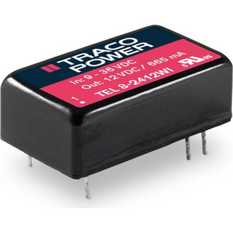 TracoPower TEL 8-2423WI Convertitore DC/DC da circuito stampato 24 V/DC 265 mA 8 W Num. uscite: 2 x Contenuto 1 pz. (1/2)
