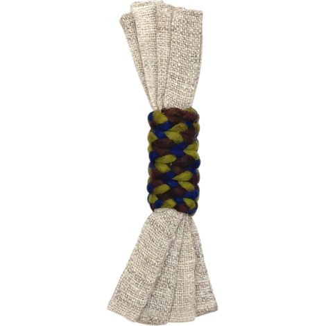 Jouet à Tirer Corde de Chanvre Naturel Résistante, 25 cm, Couleur Marine/Vert, pour Chien, Jouet interactif pour Chien Chiots, pour Rapporter et Tirer