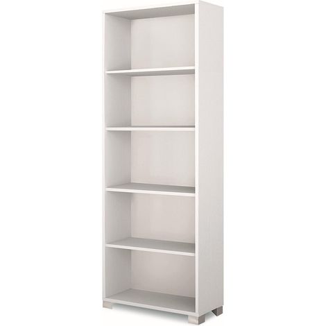 Libreria a Giorno 5 Ripiani 70x29x190 cm Bianco Fiammato