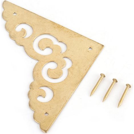 Protecteurs D Angle En Laiton Pour Boite En Bois - Accessoires De Decoration Et Protection - Style Vintage - Lot De 4 Pieces (1/5)