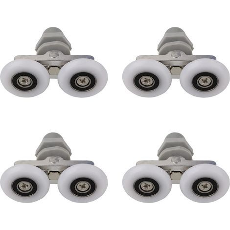 Double Shower Door Rollers, Shower Door Rollers, Sliding Shower Door Rollers, Bathroom Shower Replacement Roller, Bathroom Spare Parts, 19mm, 4 Pieces (1/4)