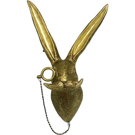 Sollbry Arte de pared con cabezas de animales, esculturas de bronce para colgar en la pared, adornos para colgar en la pared, fondo de TV, decoración del hogar (1/2)