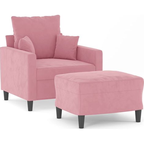Maison Exclusive - Sessel mit Hocker Rosa 60 cm Samt