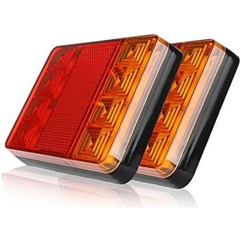2er-Pack Anhänger-Rückleuchten, 8 LED-Rückleuchten für PKW und LKW, wasserdichte Warnleuchten, Rückleuchten für Anhänger, LKW, Boot, DC 24 V (1/5)