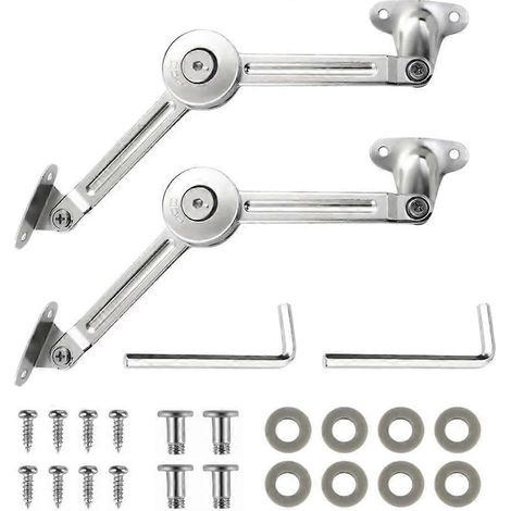 2 charnières de support de couvercle pliant, porte de placard relevable en métal robuste (1/5)