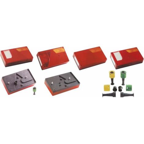 Feu arrière droit 5 fonctions + catadioptre 235x135x52 mm