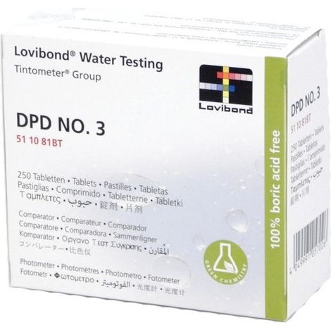 Réactif DPD3 100 pastilles – Testeur électronique pour chlore combiné – Compatible avec Lovibond Scuba et MD100