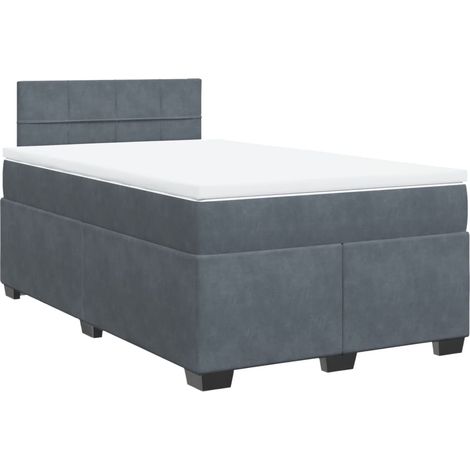 Materasso a molle insacchettate - Giroletto a Molle con Materasso Grigio Scuro 120x200 cm Velluto (1/5)