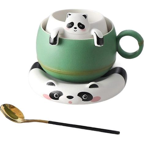 Japanische Bambus-Panda-Teetasse mit Filter und Teesieb, ideal für Zuhause, Büro oder als Geschenk. (1/5)
