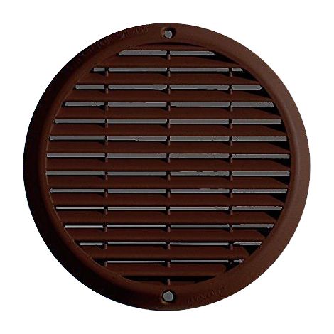 Grille ventilation aluminium anti-choc - Ronde - Ø180mm - Marron (1/2)