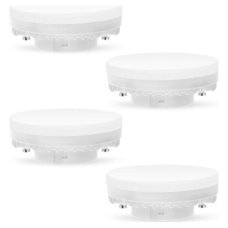 Ampoule GX53 LED 7W 3000K,Blanc Chaud,Non Dimmable Gx53 Eclairage,Pas de Scintillement,Remplace 50W Ampoules Halogènes GX5.3 ou CFL 9W 13W lampe,560Lumens,Angle 120 Degrés,Lot de 4 (1/4)