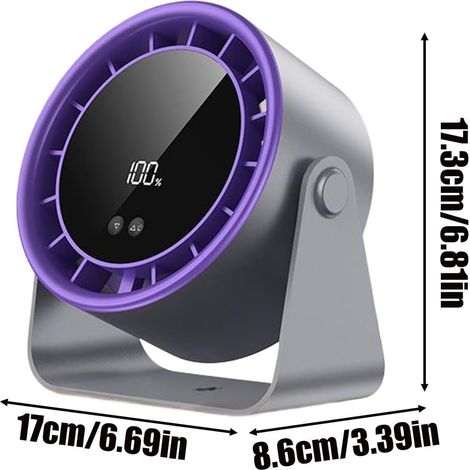 Mini-ventilateur portable : écran LED, design spiralé 7 pales, refroidissement rapide, charge rapide USB-PD,Muet,intérieur,voyage (1/4)