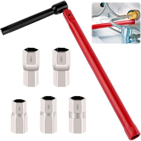 Herramienta de instalación de grifos de 8-13 mm, llave para grifo, llave para grifo de fregadero, roja
