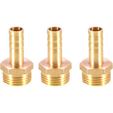 Lot de 3 raccords de tuyau cannelés en laiton 8 mm vers mâle BSP fileté adaptateur de tuyau (1/3)