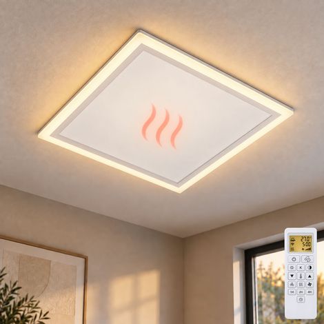 Lampada da soffitto a LED, riscaldamento a infrarossi, lampada da soffitto dimmerabile, bianco, metallo, L 60 cm (1/5)