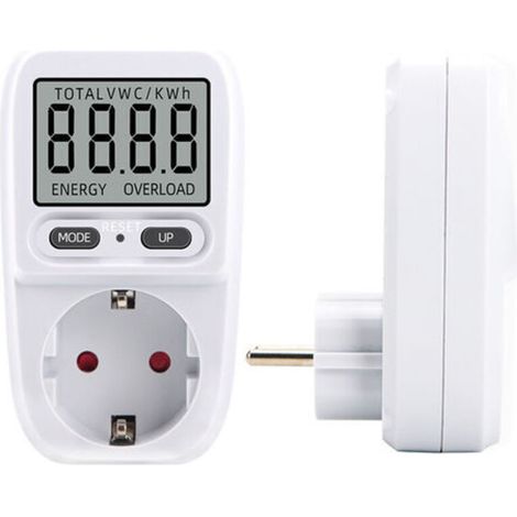 Wattmètre 230 V/16 A,Wattmètre prise compteur d'énergie, consommation d'énergie mètre Contrôleur de Consommation Electrique avec l'écran d'affichage à cristaux liquides, puissance maximum 3680W(1 pièc (1/5)