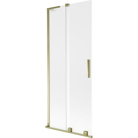 Mexen Velar L pare-douche pour baignoire 2 volets coulissants 85 x 150 cm, givre, doré - 896-085-003-31-50 (1/2)