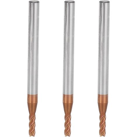 3-teiliger Schaftfräser aus Wolframstahl, 4-teilig, Industriebedarf, D2,5 x 8 x 4D x 50L x 4F