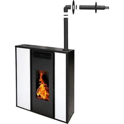 Pack Poêle à granules TESSA 10 kW Etanche Concentrique sur le dessus + Kit Conduit Ventouse - (1/5)