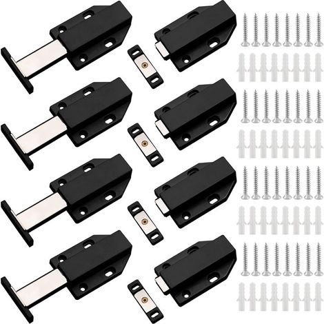 Lot de 8 loquets magnétiques à ouverture par simple pression pour armo (1/5)